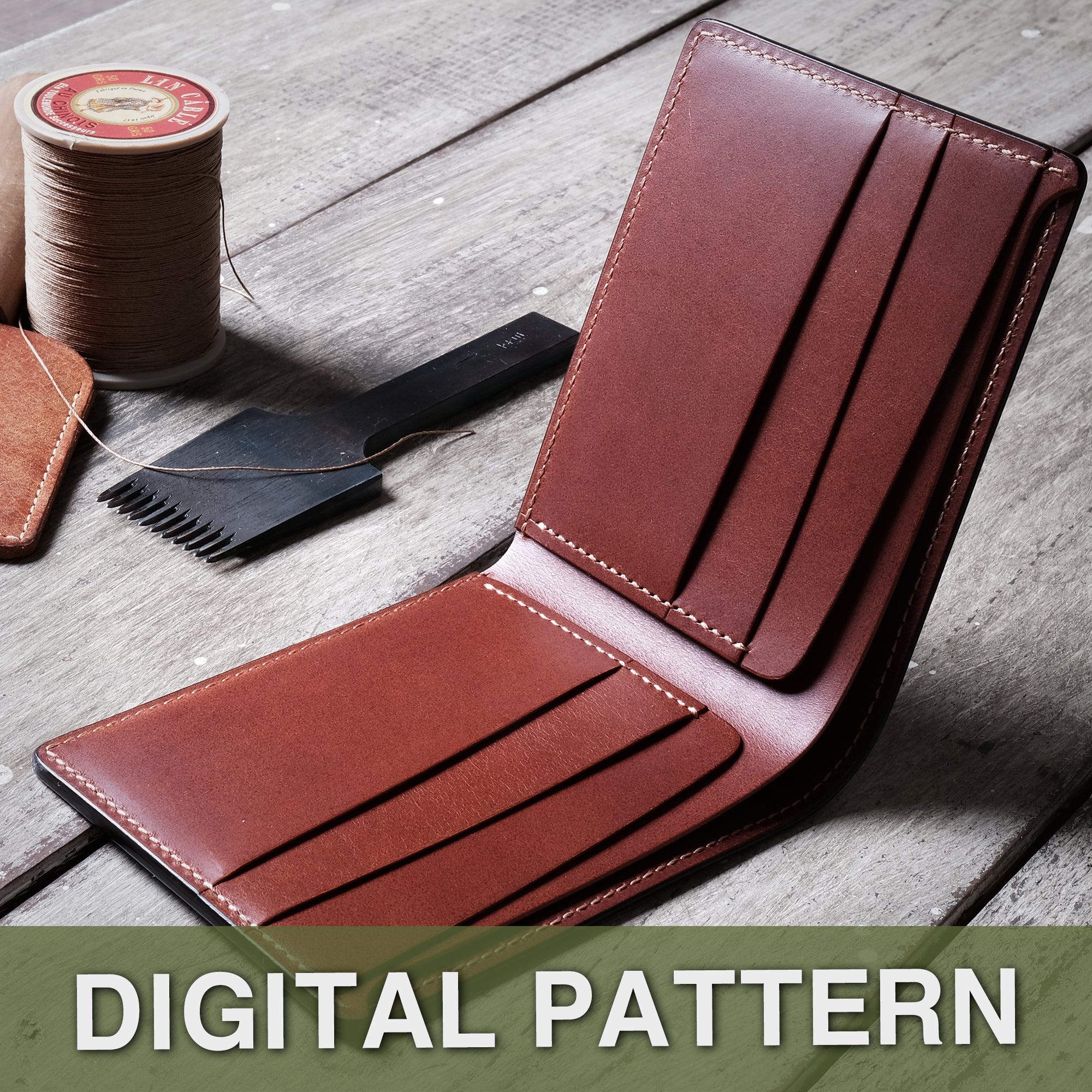 Billfold Leather Wallet PDF Pattern Slim, Compact, and Classic Design