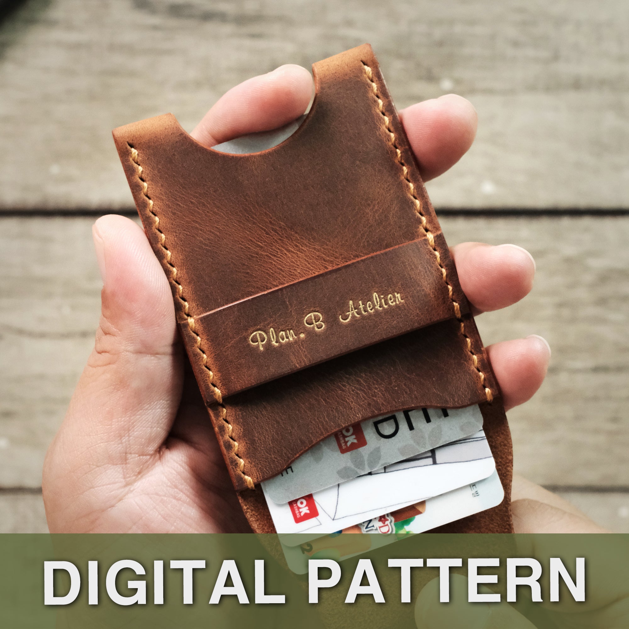 Pop-Up Card Holder with cards being removed through the semi-circular cutout.