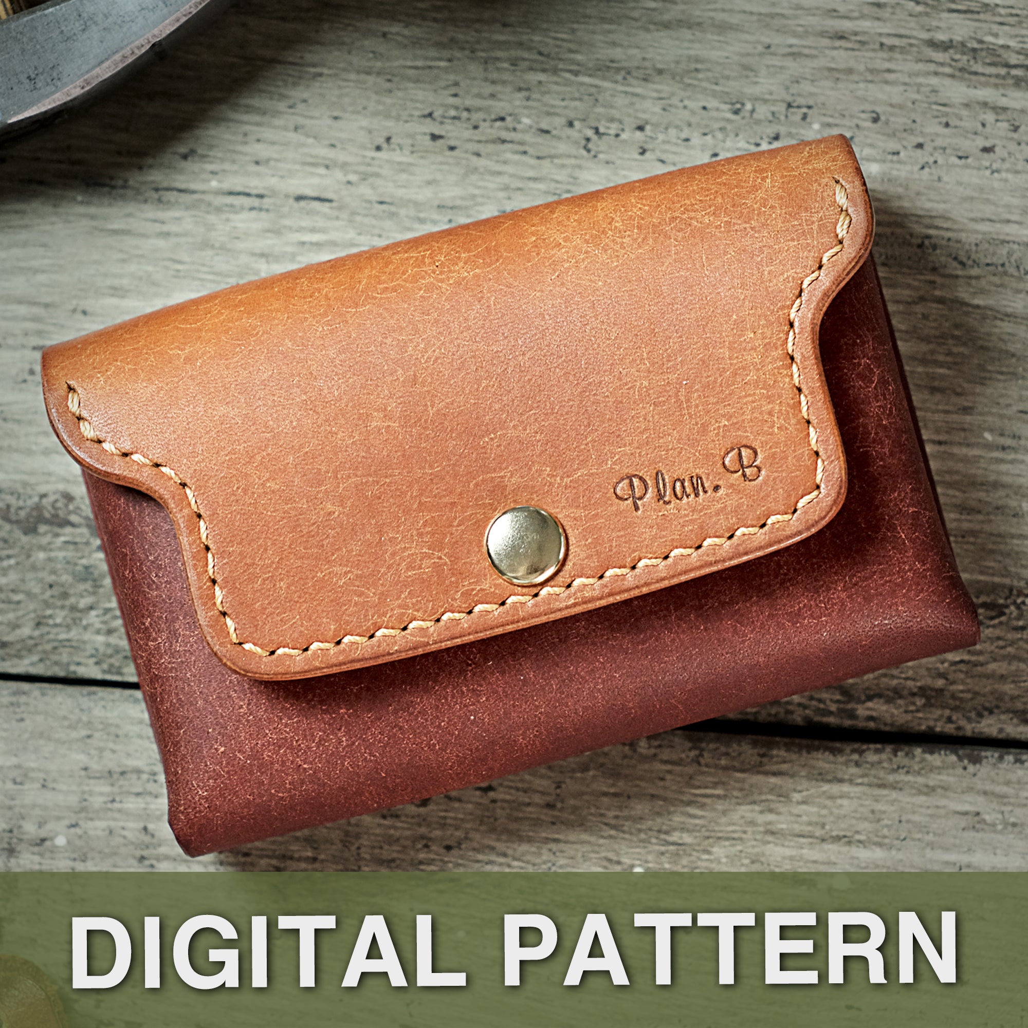 Flat lay of the Compact Plump Wallet with the flap closed, emphasizing its neat and compact structure.