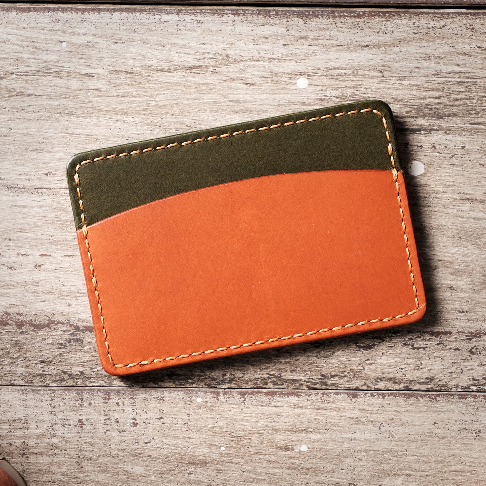 Back view of the card holder with a single pocket, highlighting its minimalist design.