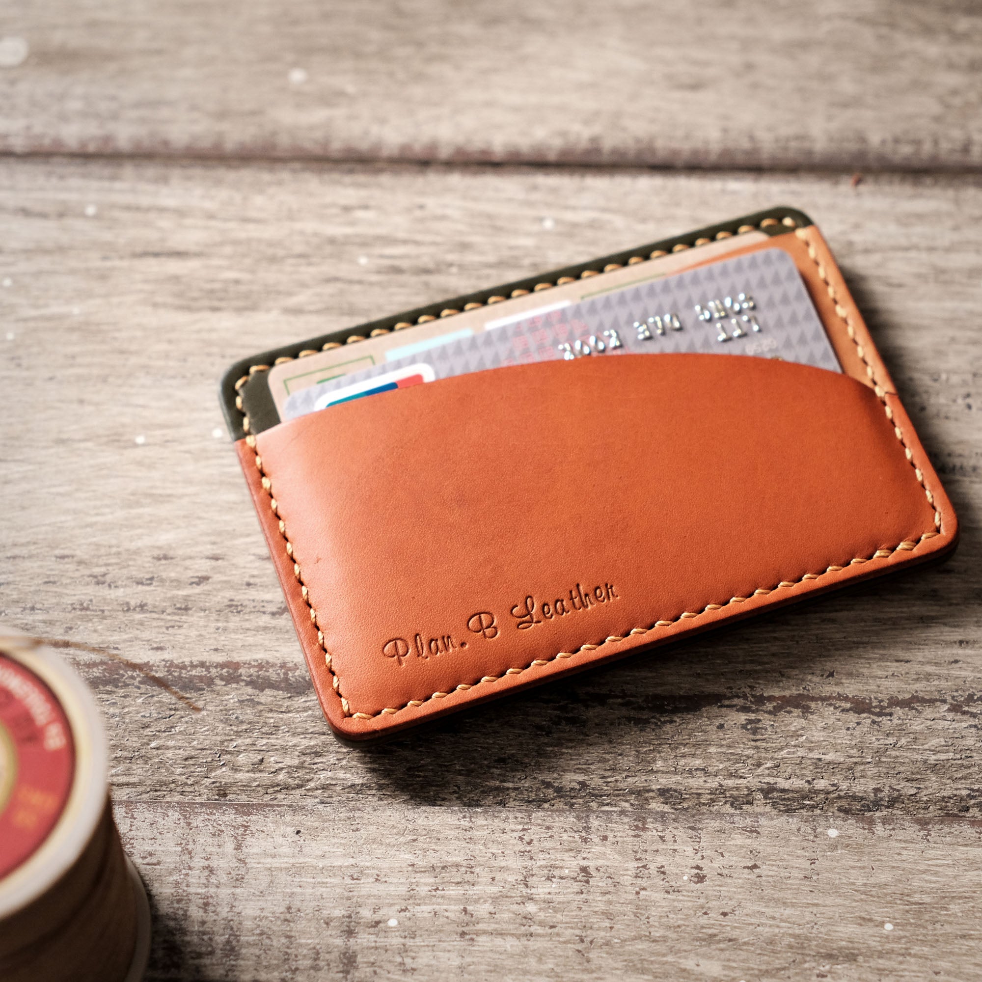 Angled shot of the Hills Card Holder, showcasing its overall design and structure.