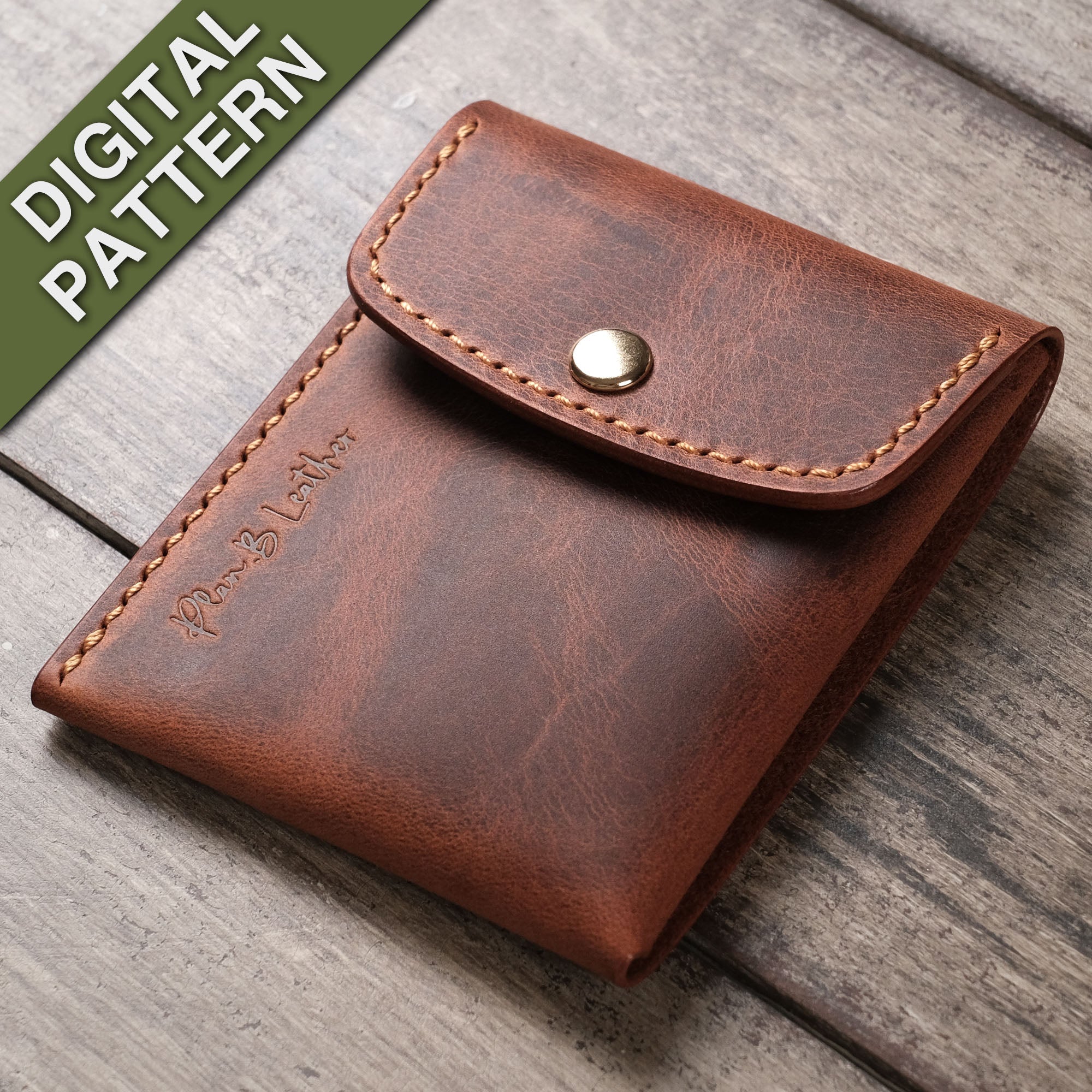 Angled shot of the Minimalist Wallet, showing its compact design.