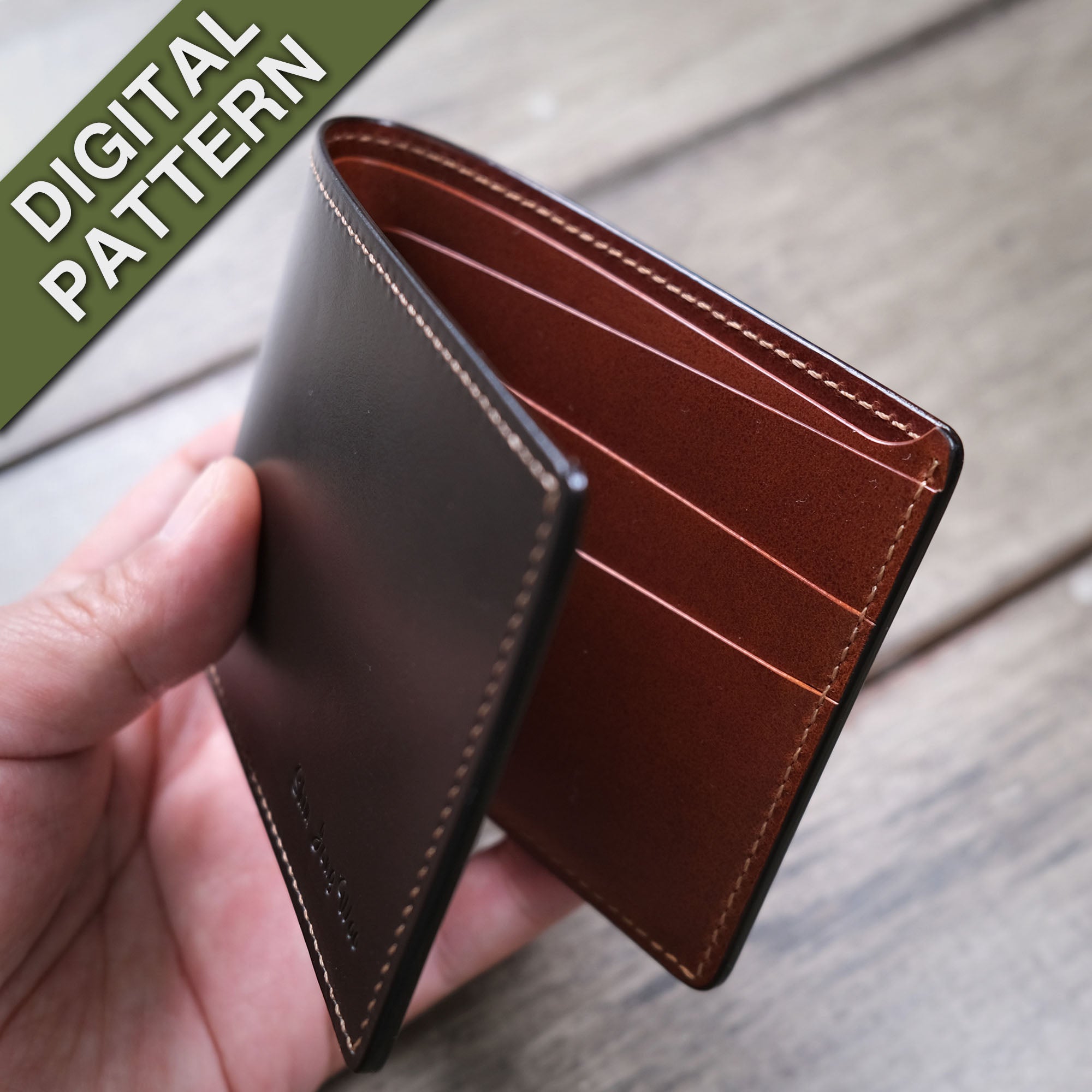 Billfold Wallet held in hand, emphasizing its slim profile and lightweight feel.