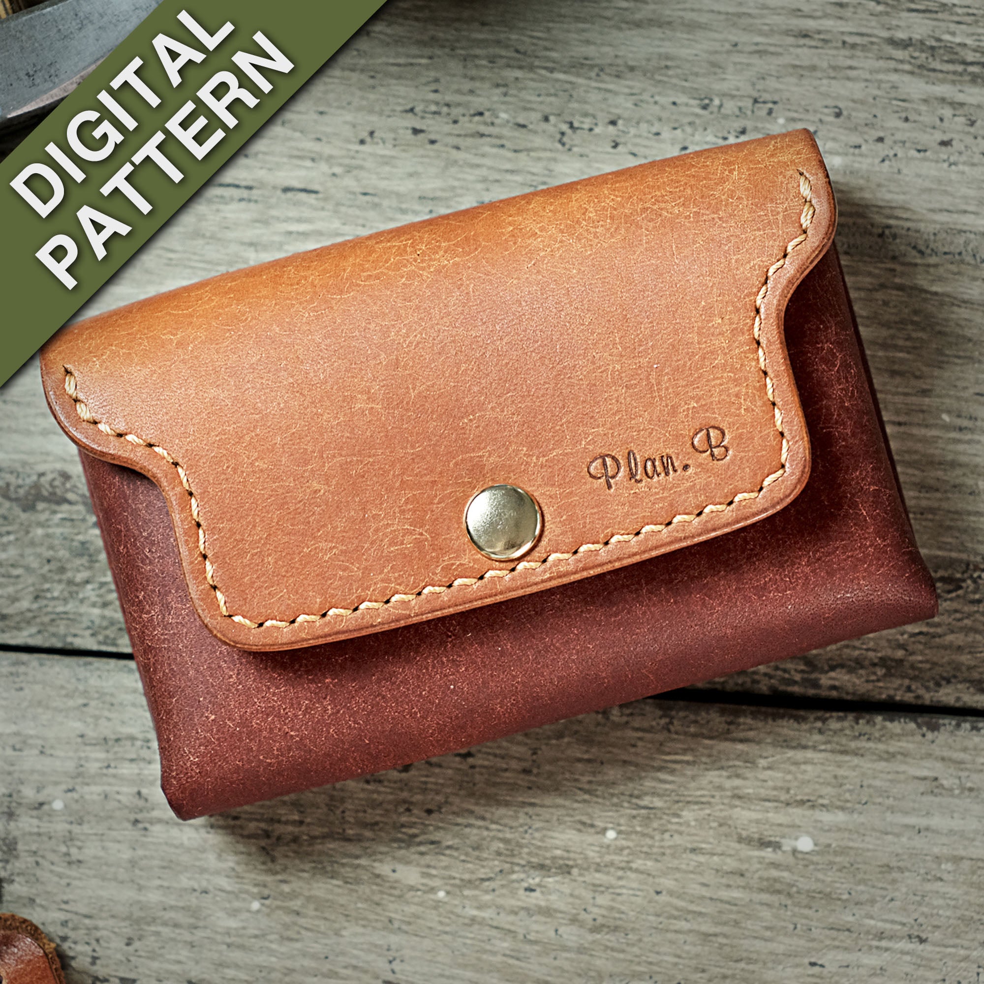 Flat lay of the Compact Plump Wallet with the flap closed, emphasizing its neat and compact structure.