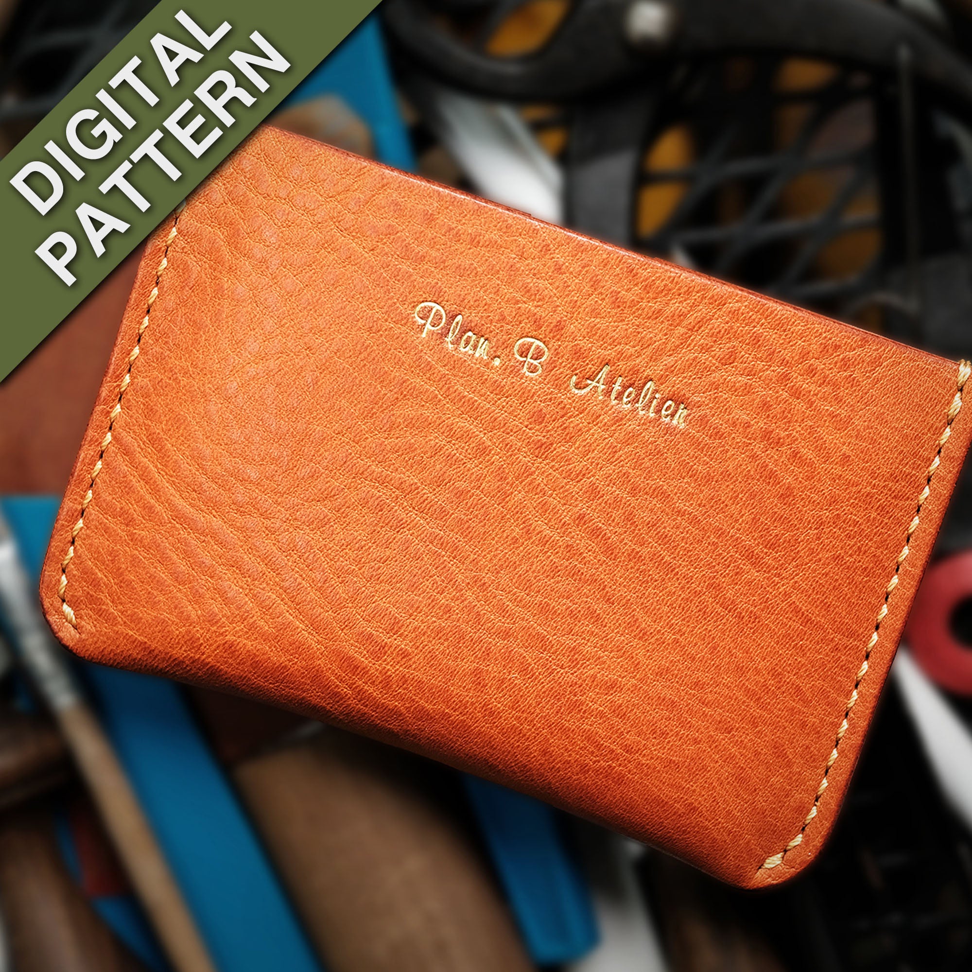 Front view of the Minimalist Wallet with debossed details, highlighting the elegant stamped design.