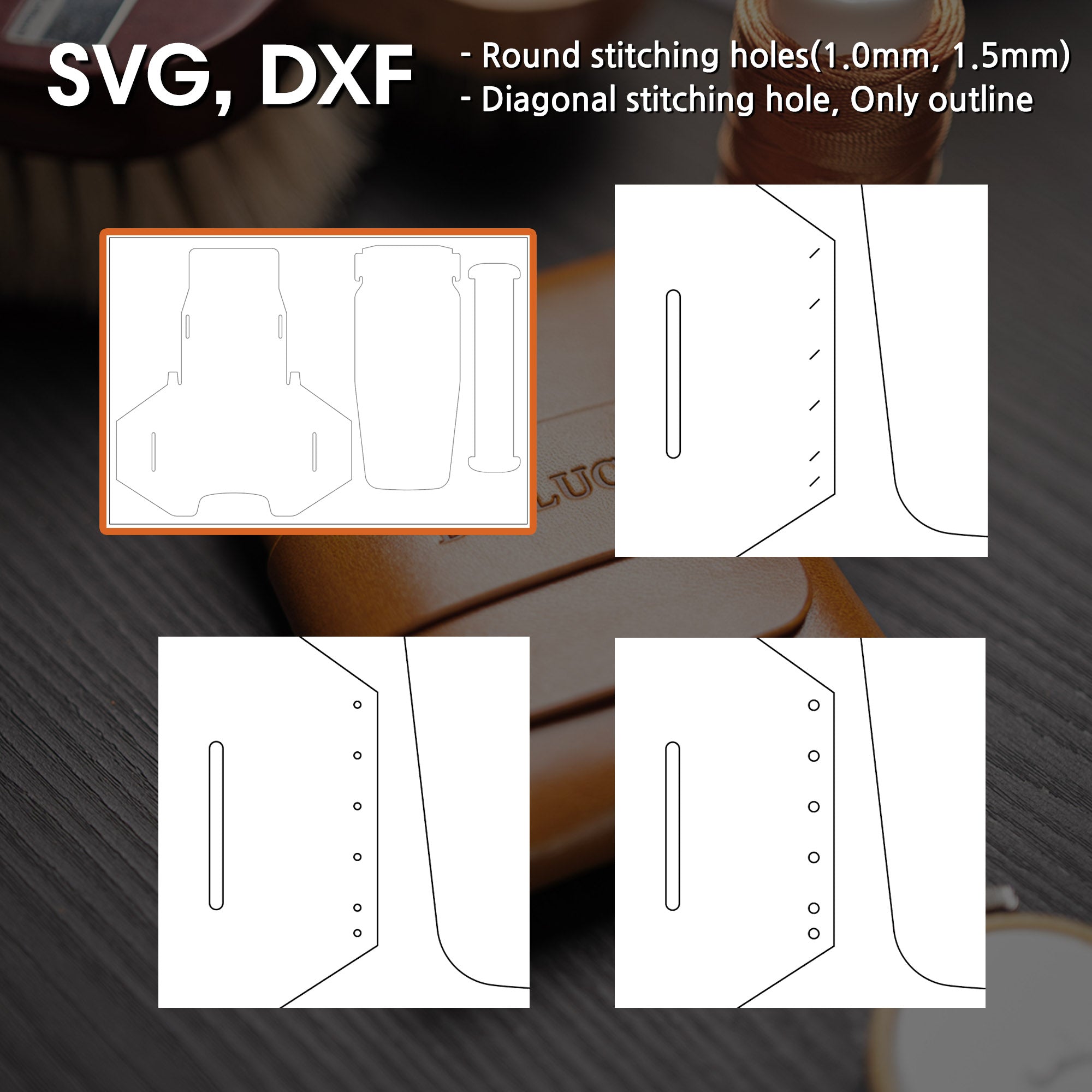 Vertical Flap Card Holder 01 - Pattern