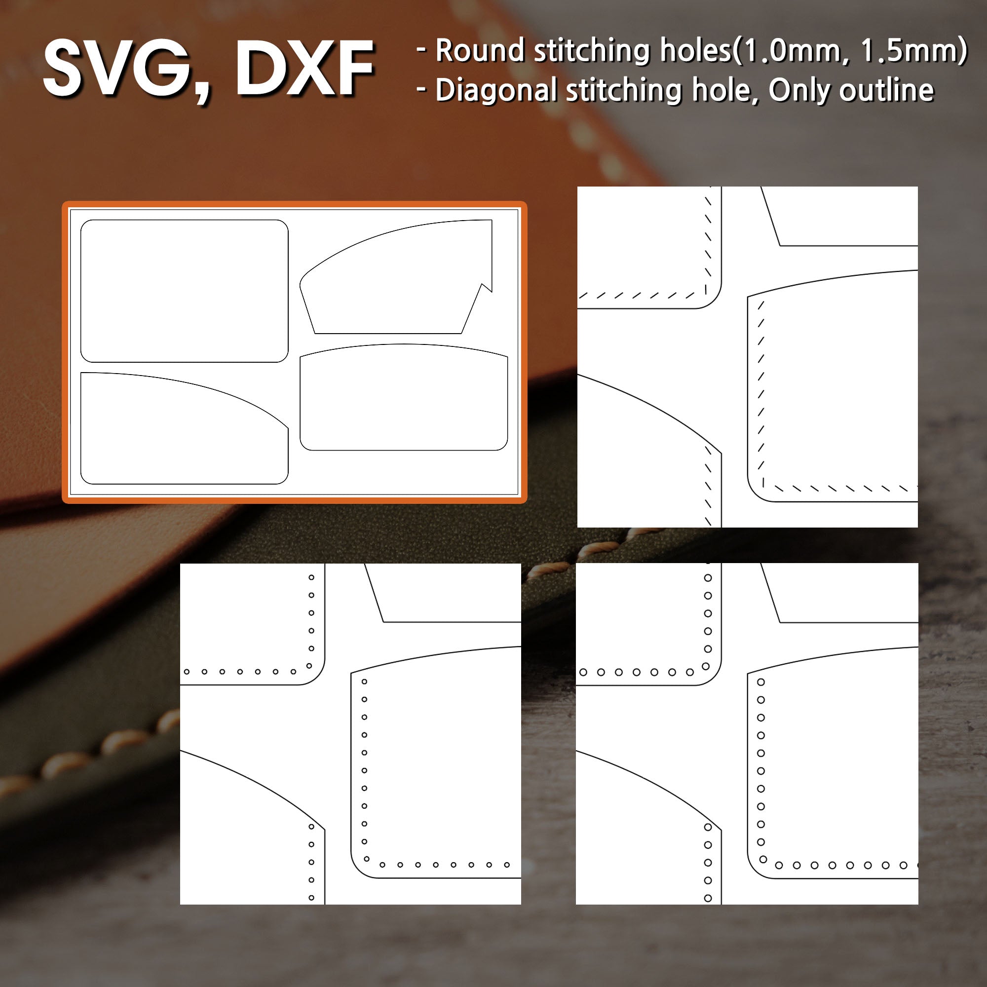 Card Holder shaped like Hills - Pattern