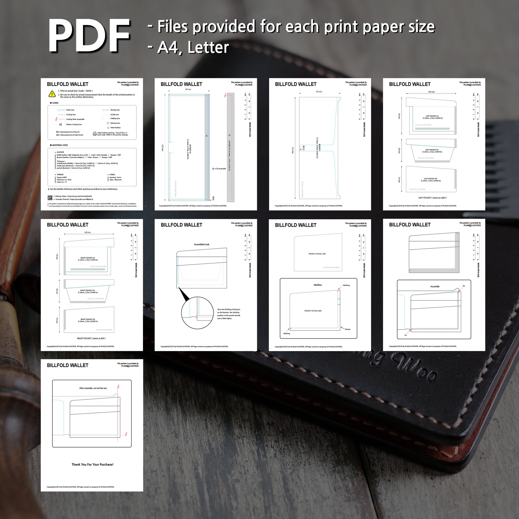 Billfold Wallet - Pattern