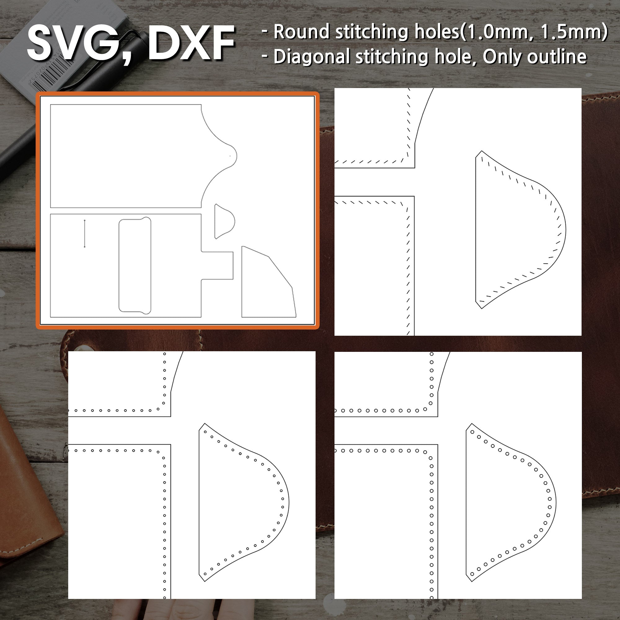 Notebook Leather Cover A5 - Pattern
