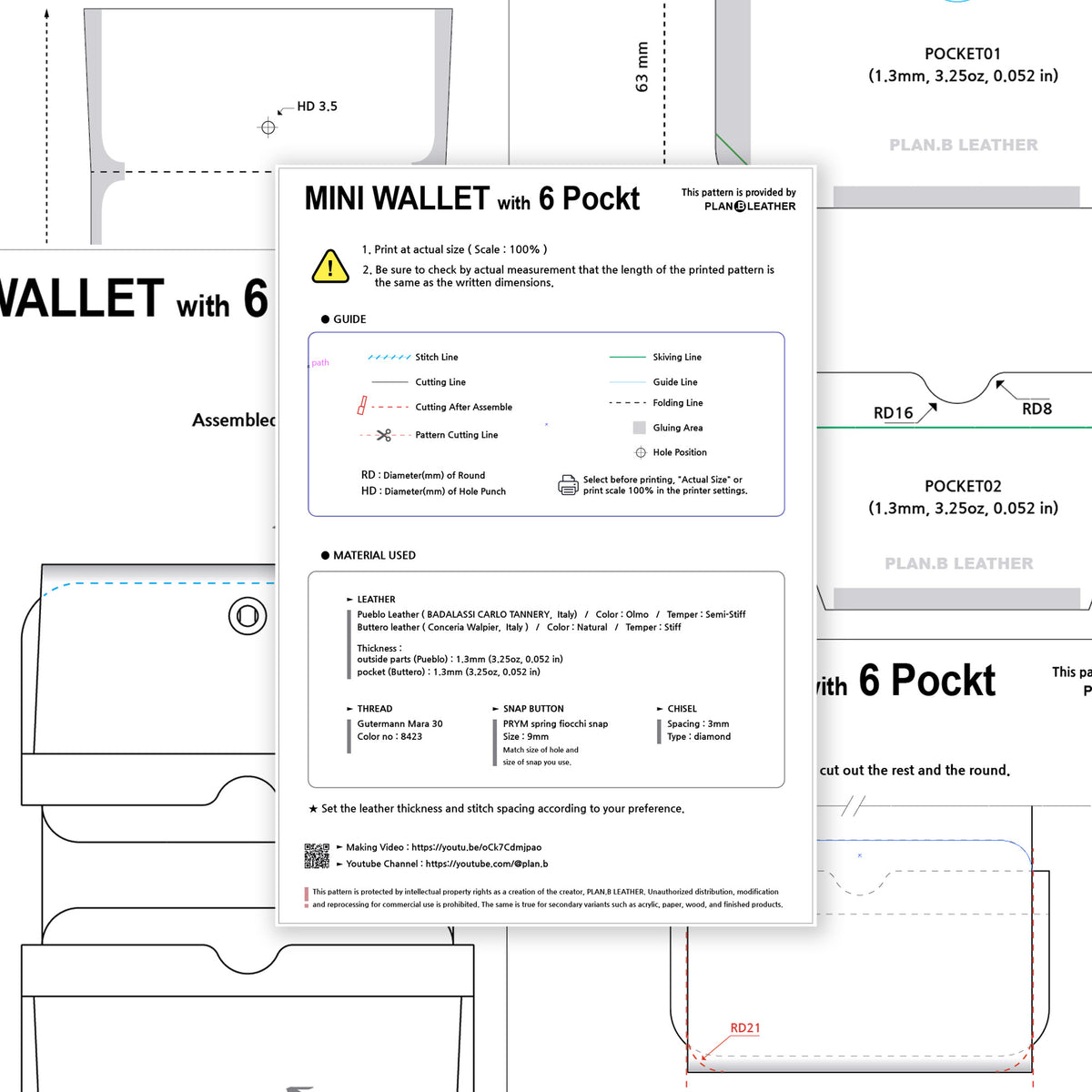 6 Pocket Wallet PDF Pattern – Compact Design for Cards and Cash with a ...